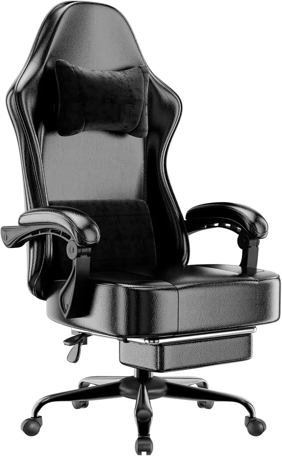 Video Game Chair for Adults with Massage and Footrest, Ergonomic Computer Gaming Chair with Adjustable Lumbar Support, Sturdy