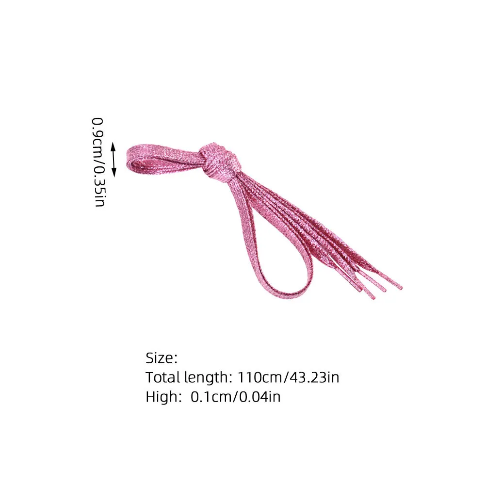 5 قطع من رباط الحذاء المسطح الملون بريق معدني بيرليسسينت بديل متين 110 سم للأحذية الرياضية للنساء والشباب هدية عصرية