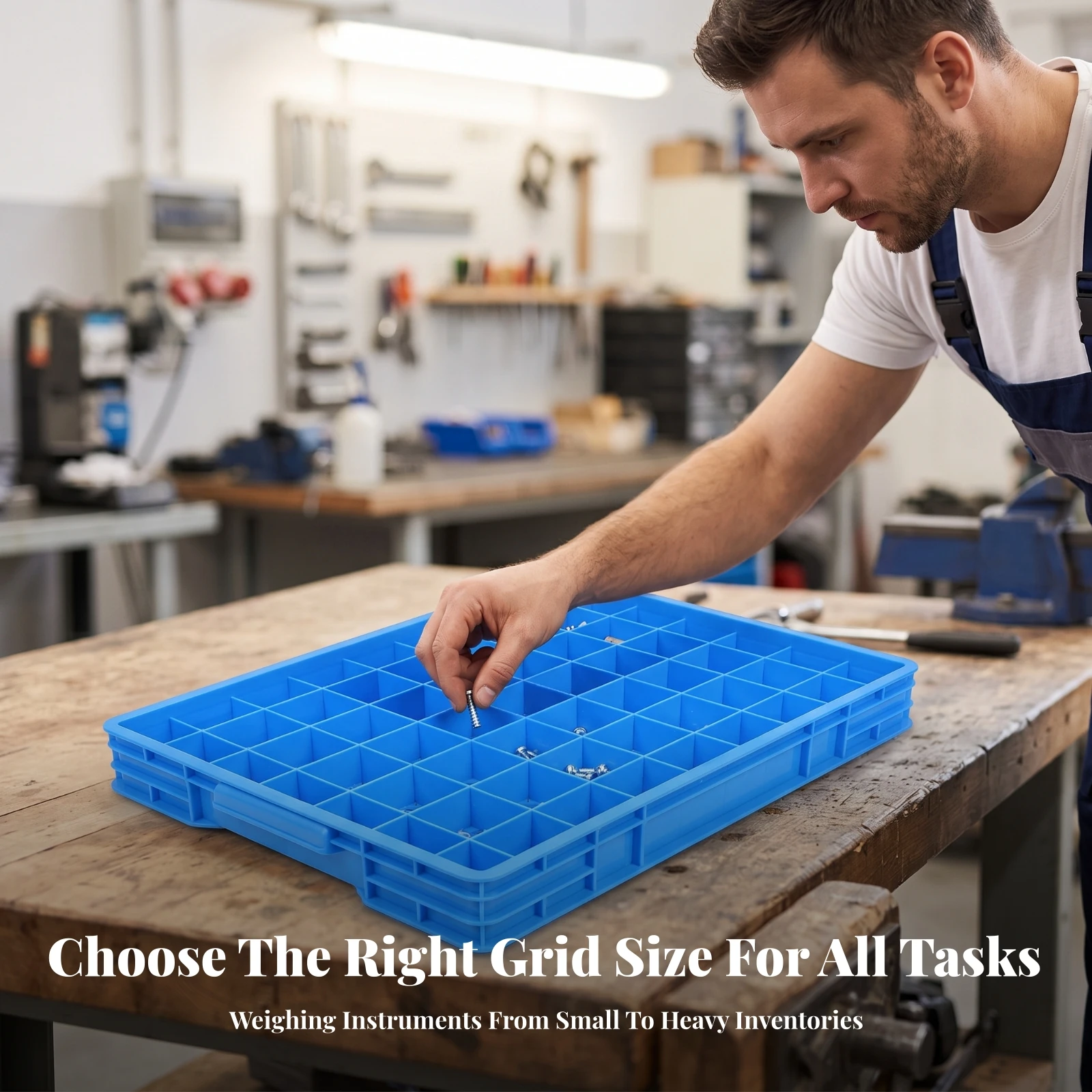 Plastic Storage Tray with Divided Interior Perforated Hardware Sorting Tray Compartment Organizer Box Easy to Clean