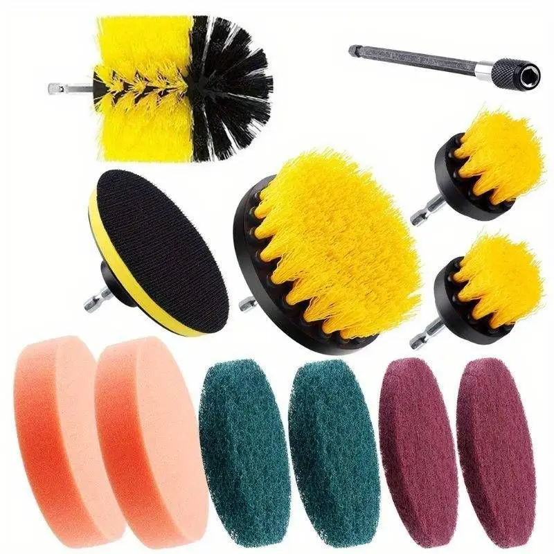 4/13pcs Disc Brush, Electric Drill Brush, Cleaning Brush, Polishing and Polishing Set Cleaning Supplies