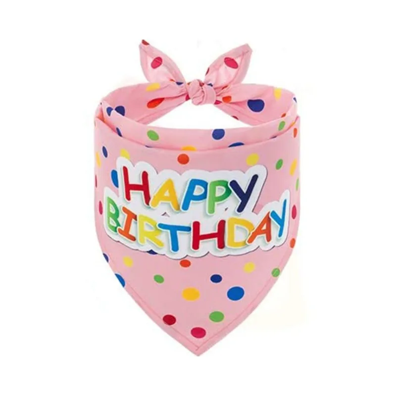 Girl Dog Birthday Party Decoration Clothing Pet Birthday Bibs Crown Gauze Skirt Digit Pink 4-pcs Set Pet Supplies