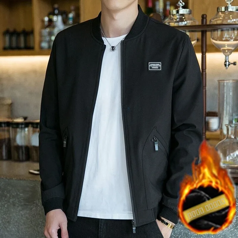 

Loose Fit Men's Casual Baseball Jaet plus Size Autumn Winter Coat for plus Size Men Comfortable Breathable Cotton Blend