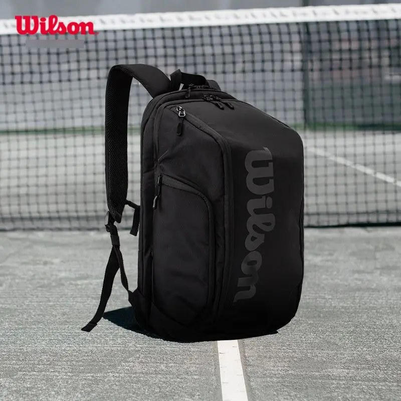 Wilson Tennis Padel Bag Holds 6 Tennis Rackets Sports Backpack Large Capacity Multifunction Portable Court Racket Bag Men Women