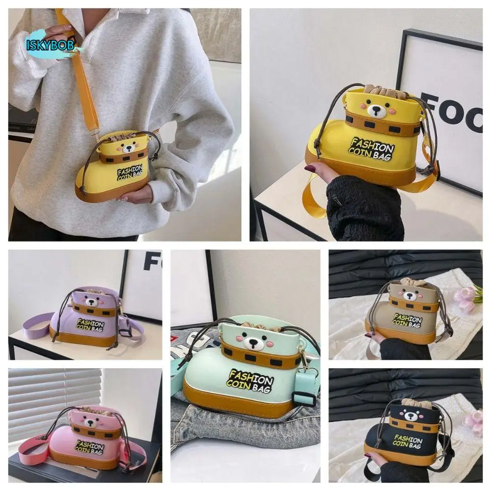 

Versatile Casual Small Shoes Shape Bag Cute Versatile Bear Boots Drawstring Bag Contrast Color Polyester Handbag Shopping