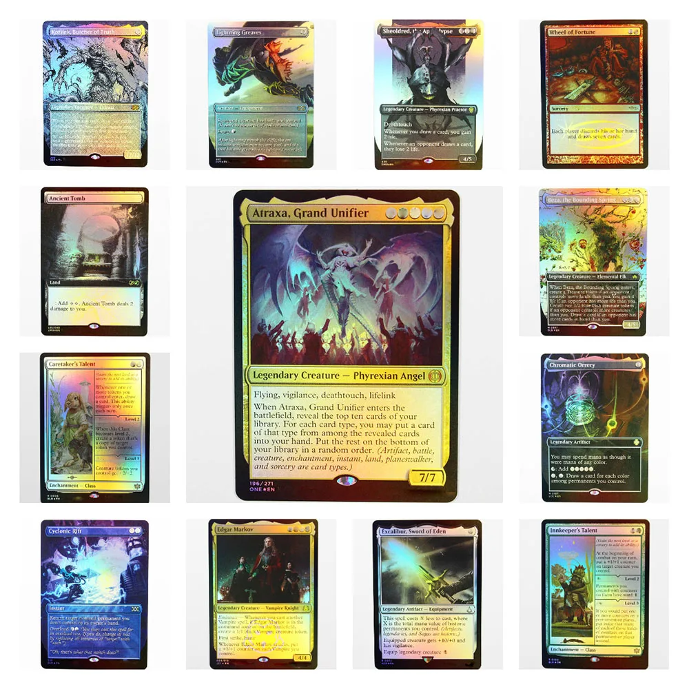 Foil5 TCG Magical Proxy การ์ดคุณภาพ Edgar Chromatic Atraxa Wheel of Fortune Excalibur Gathering Board การ์ด Proxy