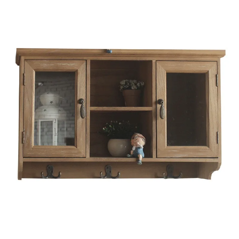 

Entrance Solid wood wall cabinet Shelf Wall wall hanging cabinet Locker Living room storage cabinet