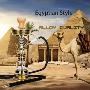 EVA için bir seyahat çantası ile çinko alaşımından nargile seti, lüks Arapça nargile, mısır nargile borusu sadece chicha tamamlandı, nargile, taşınabilir 12-En çok satan, nargile, Mısır - №5