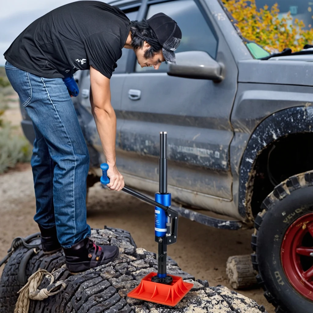 Compact Heavy Duty Hydraulic Jack for SUV Pickup Off-Road Vehicle Tire Repair Steel Electric Manual Jack Adjustable Rescue Kit
