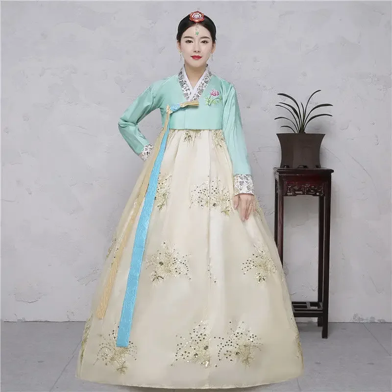 2024 cotton silk full sleeve japanese kimono yukata korean traditional dress hanbok costume hanbok dress