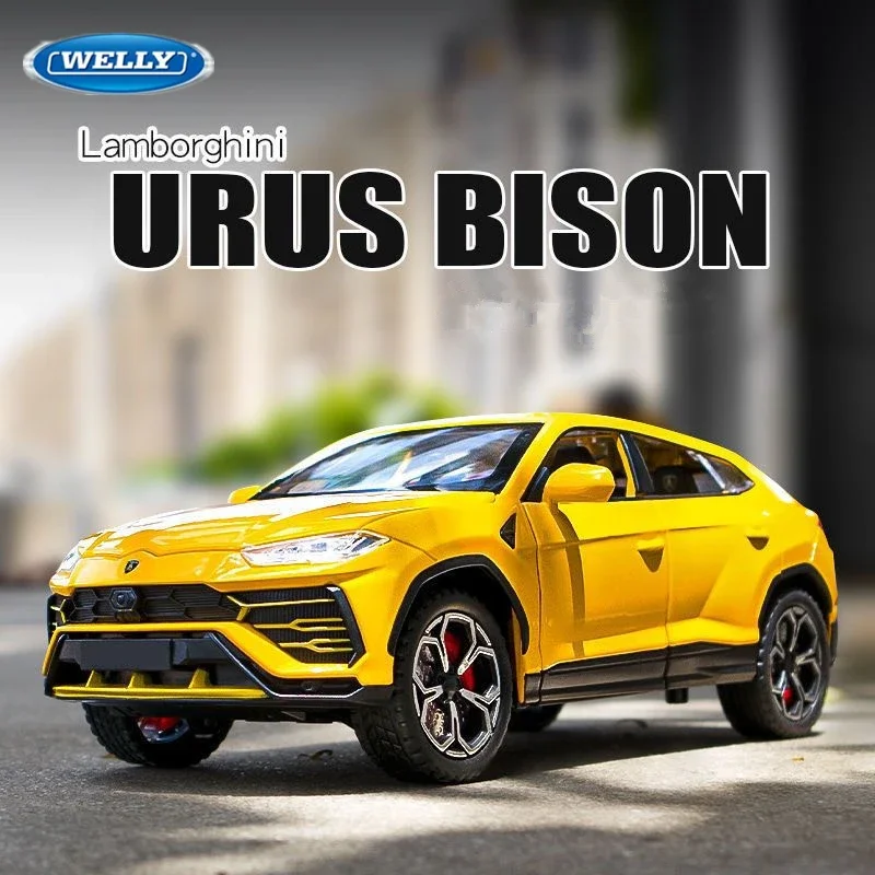 

Модель автомобиля WELLY 1:24 Lamborghini Urus SUV из сплава, литая металлическая игрушка, спортивный автомобиль, модель высокой имитации, коллекционная игрушка в подарок