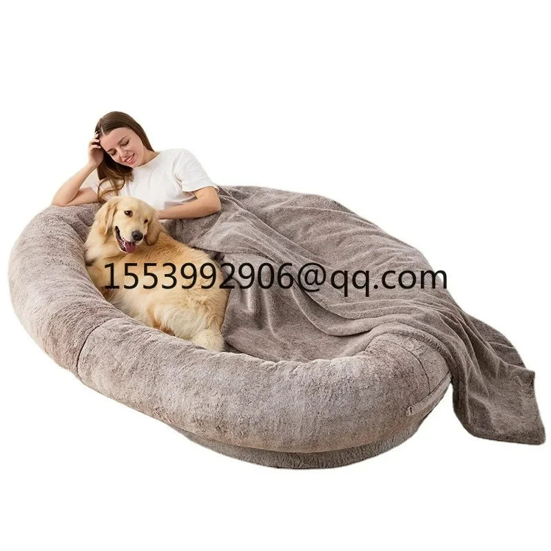 

Wholesale Luxury Pet Beds Plush Soft Large Dog Bed with Removable Memory Foam Man Dog Bed