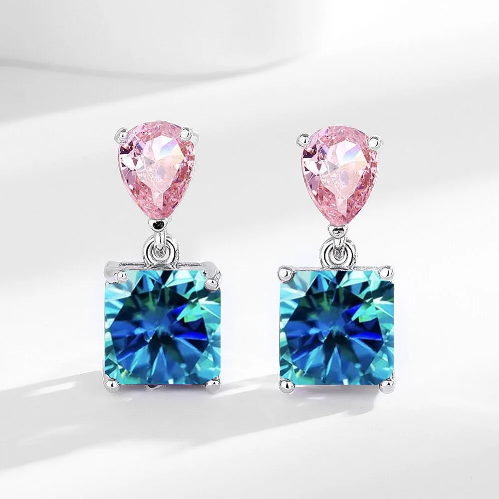 Edle 925 Sterling Silber Super-Feine Süße Farbige Edelstein-Ohrringe für Damen, Vielseitige Quasten-Ohrringe mit Eleganter Ausstrahlung – Detail 12