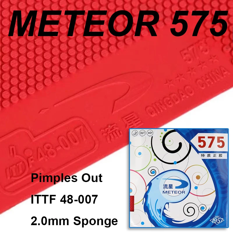 METEOR 575 Pimples Out Table Tennis Rubber Sheet Sponge Thickness 2.0mm Table Tennis Racket Rubber Arc Fast Attack ITTF Approved