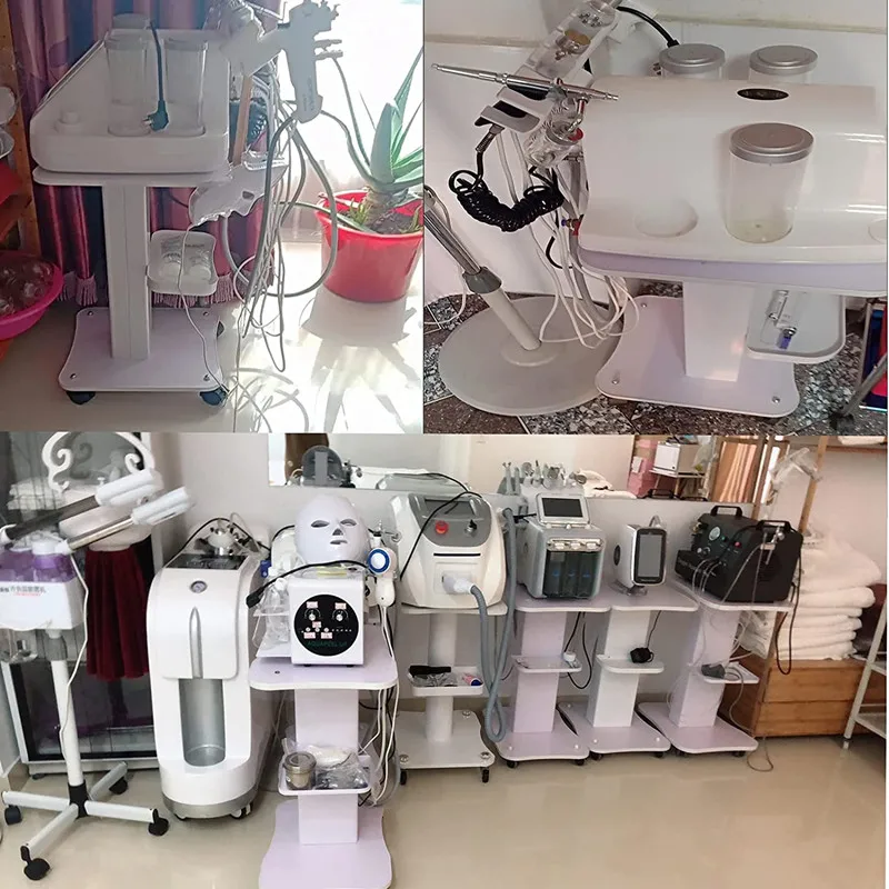 Multifunctional Aluminum Beauty Salon Rolling Trolley Cart with Wheels  Equipment Stand Rolling Cart ABS Pedestal Storage Cart