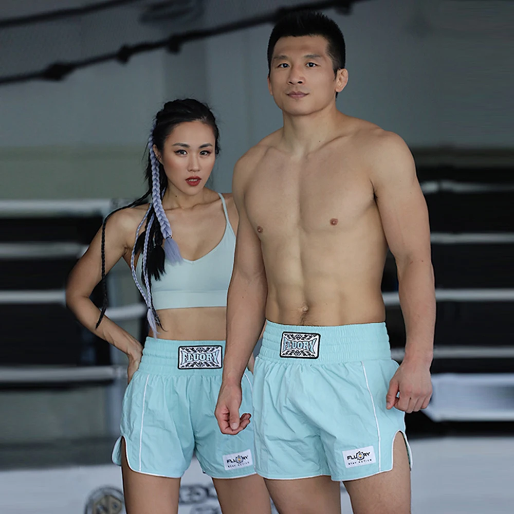 FLUORY MTSF88 MMA Fighting Muay Thai Shorts Boxeo Boxer Training Sports High Quality Kick Boxing Fitness Athletic Pants For Kid