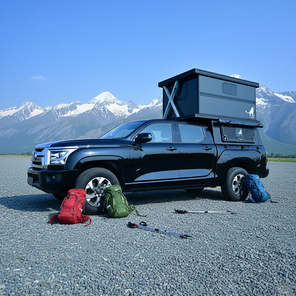 For Carbon Fiber Electric Hard Shell Rooftop Camper Automatic Opening 400W Solar Summer Tent Triple Layer For Pickup Truck