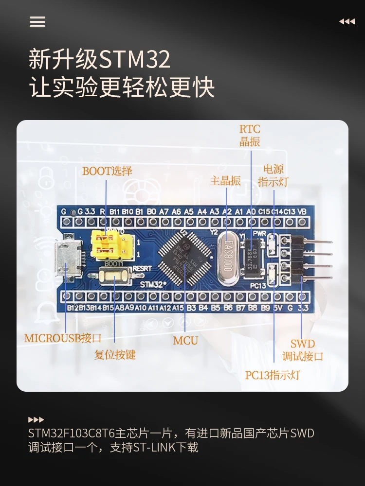 STM32F103C8T6Piastra core C6T6 STM32Modulo scheda di sviluppoARMicrocontrollore Sistema minimo