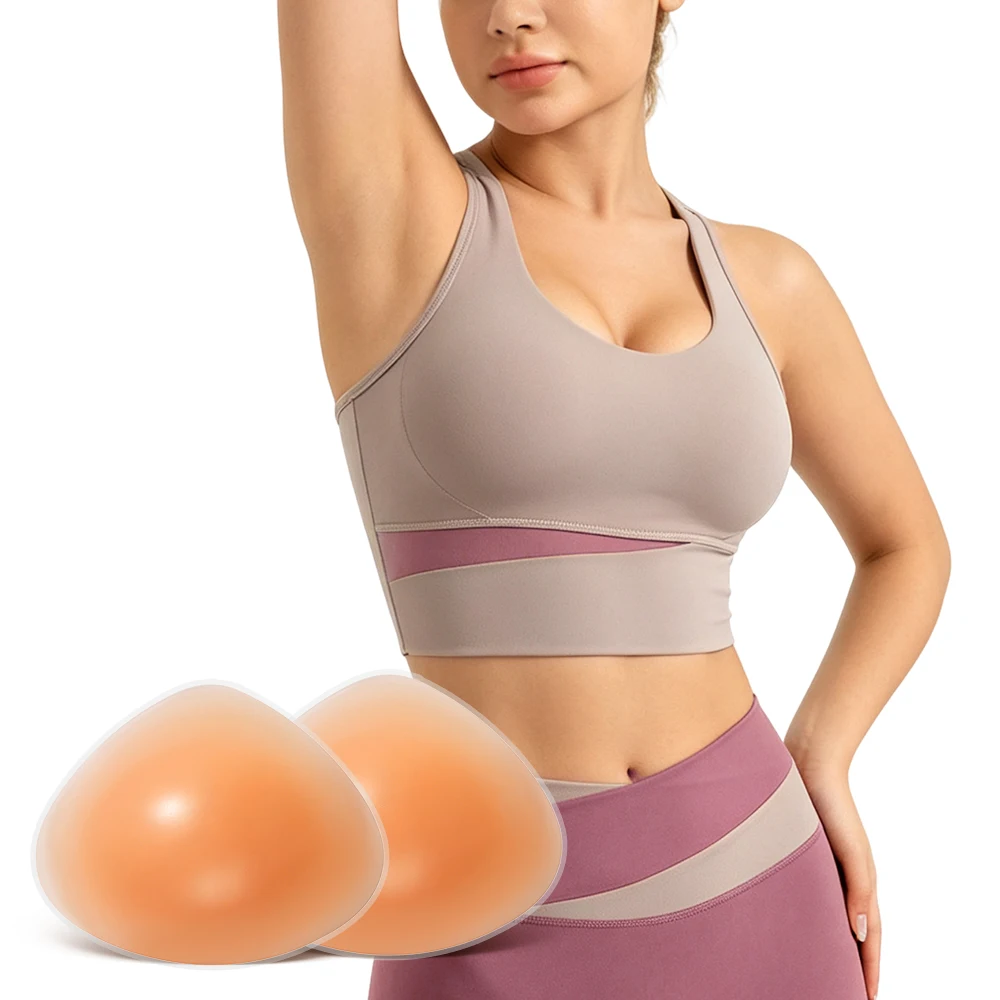 LERVANLA Women’s Sports Vest With Silicone Breasts Pads Underwear Preventing Sagging Lifting Augmentation Chest Yoga Bras