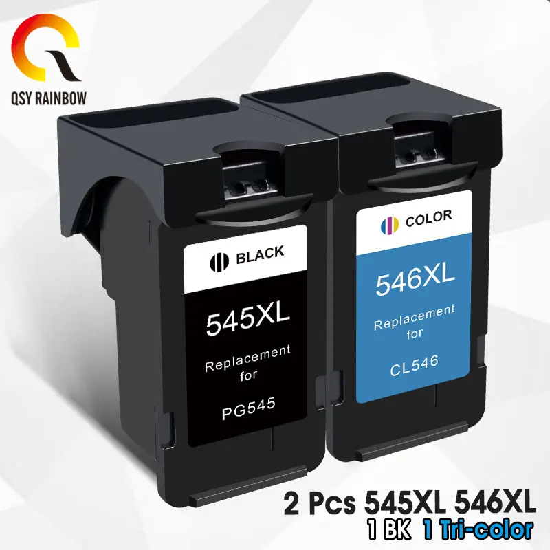 QSYRAINBOW Compatible 545XL 546 XL Cartridge Replacement For Canon PG545 PG 546 For Pixma MG3050 IP2800 IP2850 MG2455 MG2500