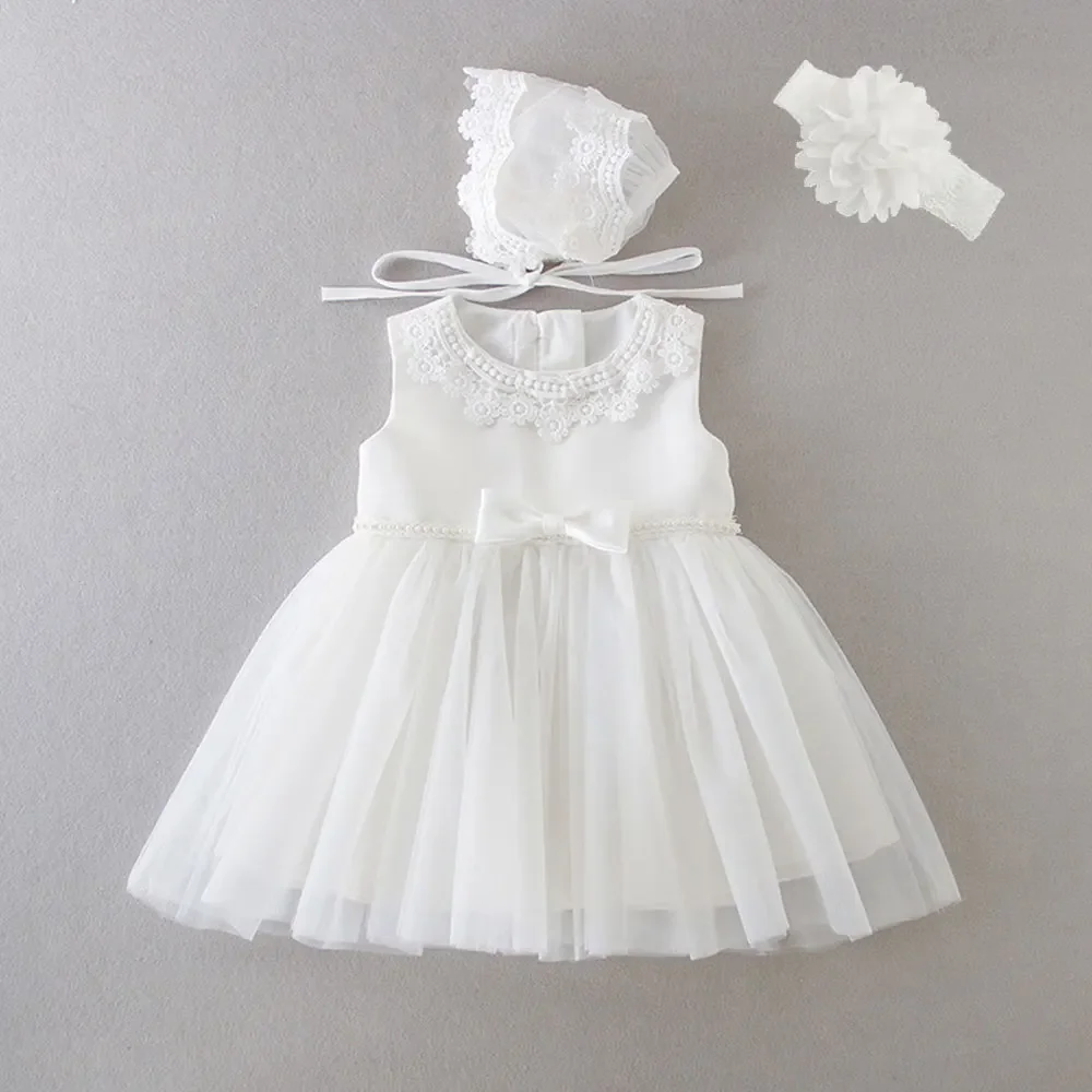 

Vintage Lace Baby Girl Baptism Dresses for 1st year Birthday Party Wedding White Toddler Christening Gown Infant Clothing 0-24M
