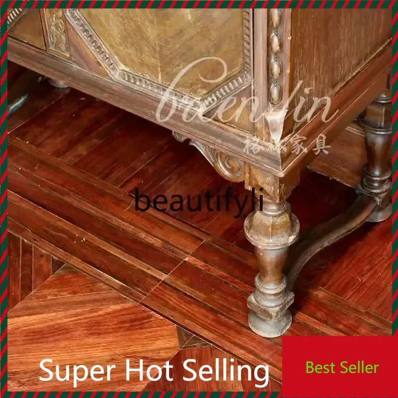 

M71 French retro solid wood porch cabinet decorative cabinet foyer home dining side cabinet45