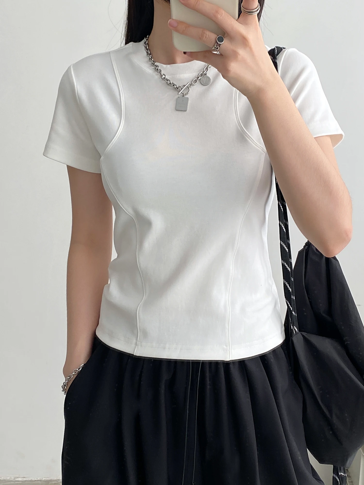 

SunYeo женская облегающая круглая футболка Ne ort Sve Cotton Casual Sle Base irt Summer Faion Top Ins Sle