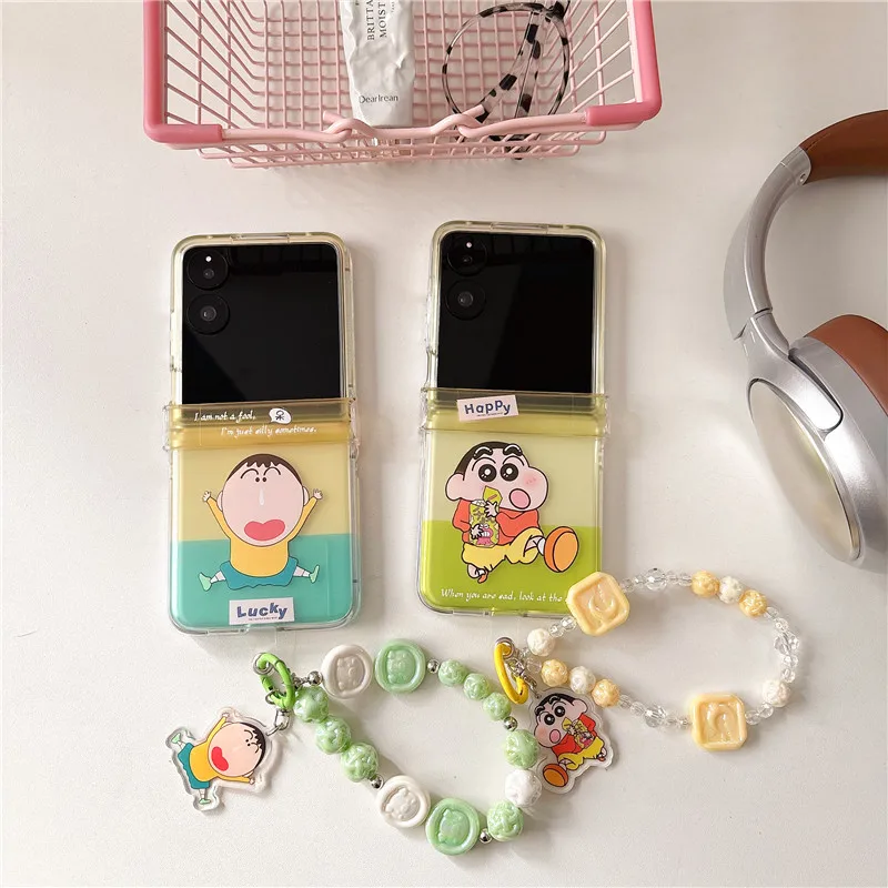 

Чехол для телефона с изображением японского аниме Boochan для Motorola moto razr 50 Ultra 50ultra, складной откидной чехол, игрушка-подвеска, чехол