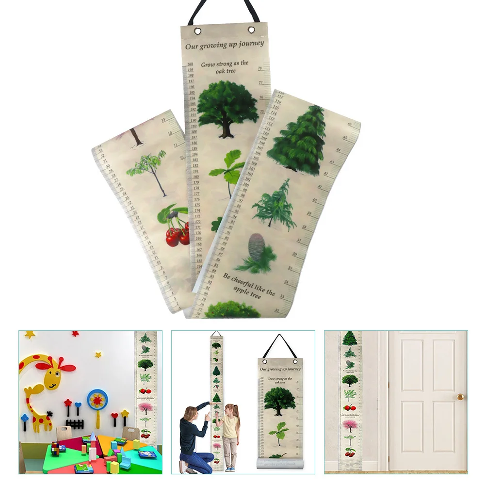 

Height Growth Chart Hanging Ruler PVC Bedroom Measuring Tool Wall Growth Chart Printed Plants Pattern