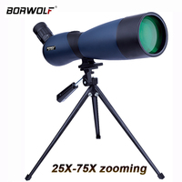 Borwolf 25-75X70 Spotting Scope Professional Zoom Telescope  High Magnification HD Astronomical  Monocular For Bird Watching