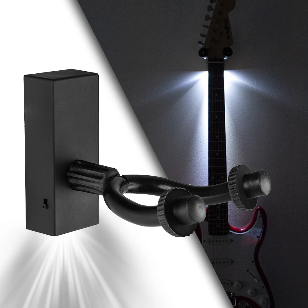 Lighting Hercules Hanger MAX 10KG Guitar Hanger Black Mount Display Hook Backlit Guitar Mount Electric Guitarra Wall LED Light