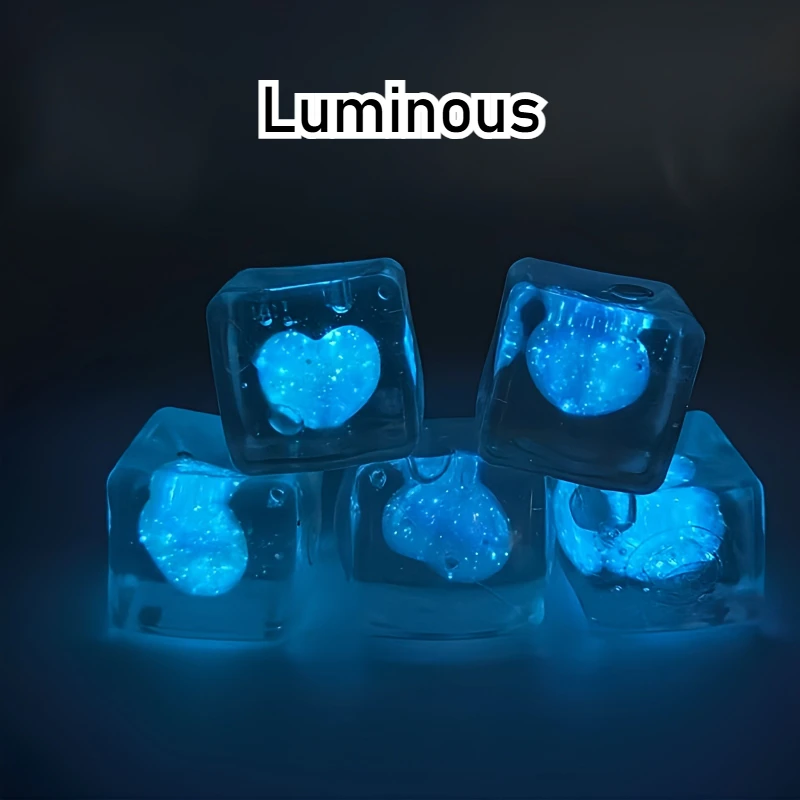 Luminous Heart-shaped Maltose Squeeze Toy Shine At Night Squishy Mochi Decompression Soft Slow Rebound  Toy Christmas Gifts