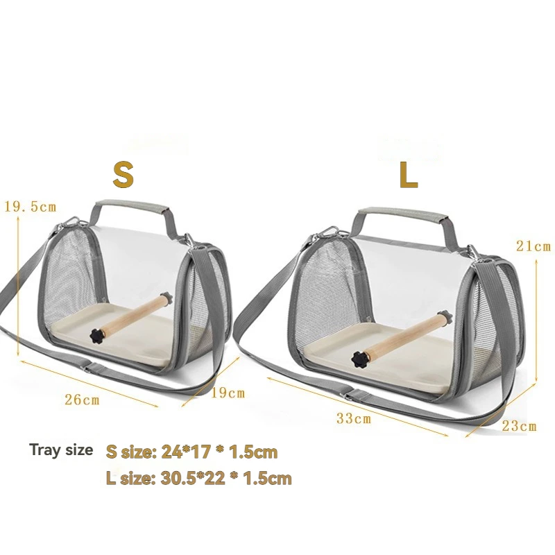 Ventilated Portable Bird Carrier Backpack Lightweight Pet Travel Cage for Parrot Cockatiel Small Animals Outdoor Transport Bag