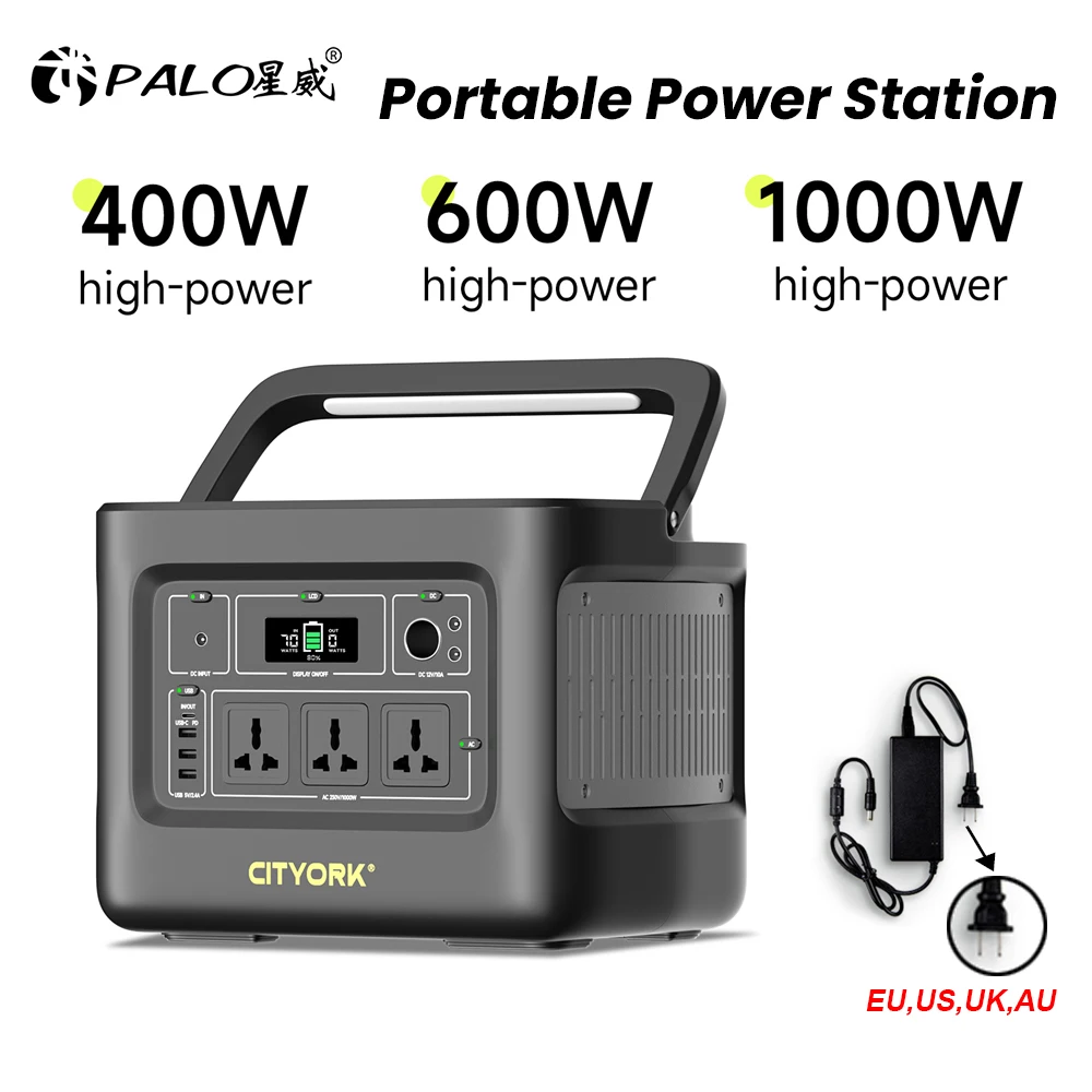 

PALO 200-240V 400W 600W 1000W Power Station Portable Solar Generator Battery for Outdoor Camera Drone Emergency Power Supply