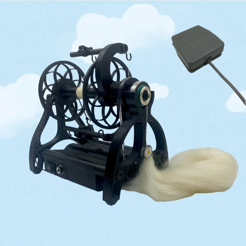 

Portable Electric Spinning Wheel Mini Yarn Making Machine Adjustable Speed for Dog Hair Wool Cotton DIY Craft