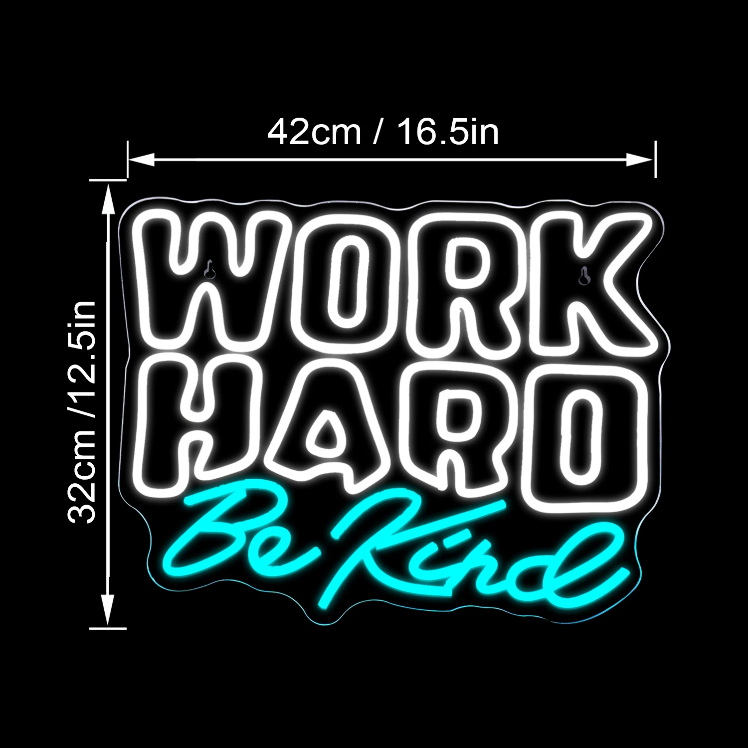 Work Hard Be Kind Neon Led Sign Dimmable Neon Lights Inspire Room Decoration Office Bedroom Library Study Classroom USB Art Lamp