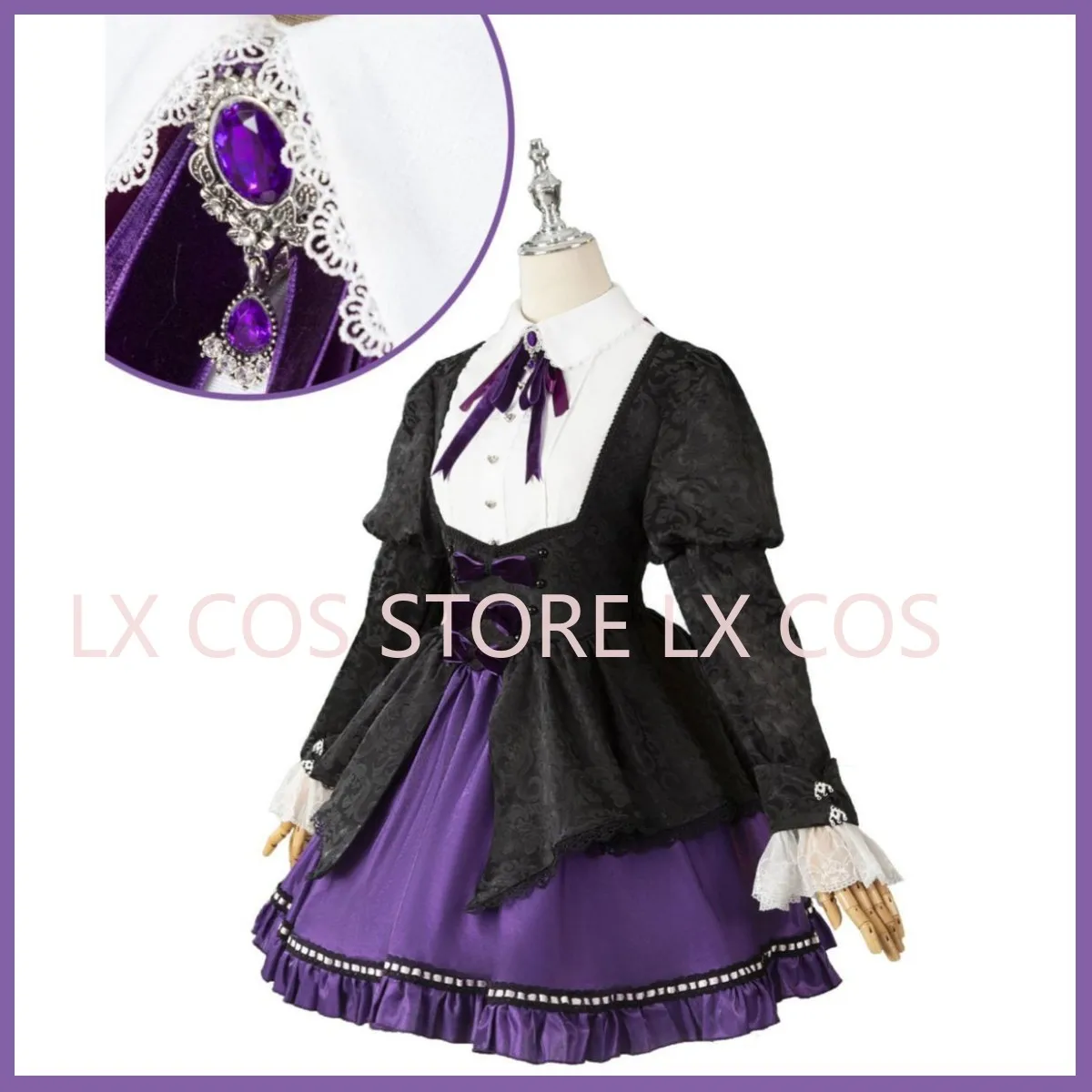 Anime Panty & Stocking with Garterbelt Stocking·Anarchy Cosplay Costume Wig Purple Evening Dress Lolita Woman Lovely Party Suit