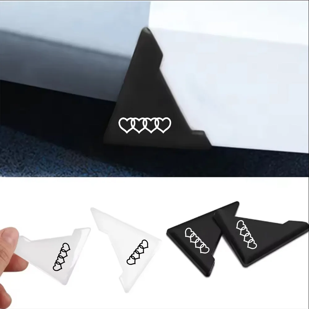Cartoon Corner Protectors for Car Doors, Four Heart-Shaped Door Edge Anti-Scratch Strips, Car Door Protection Gadget