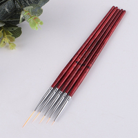 5PCS Art Brushes Set Fine Detail Line Brush Nail Polish Painting Lightweight Portable Tools for Drawing Flowers for Women
