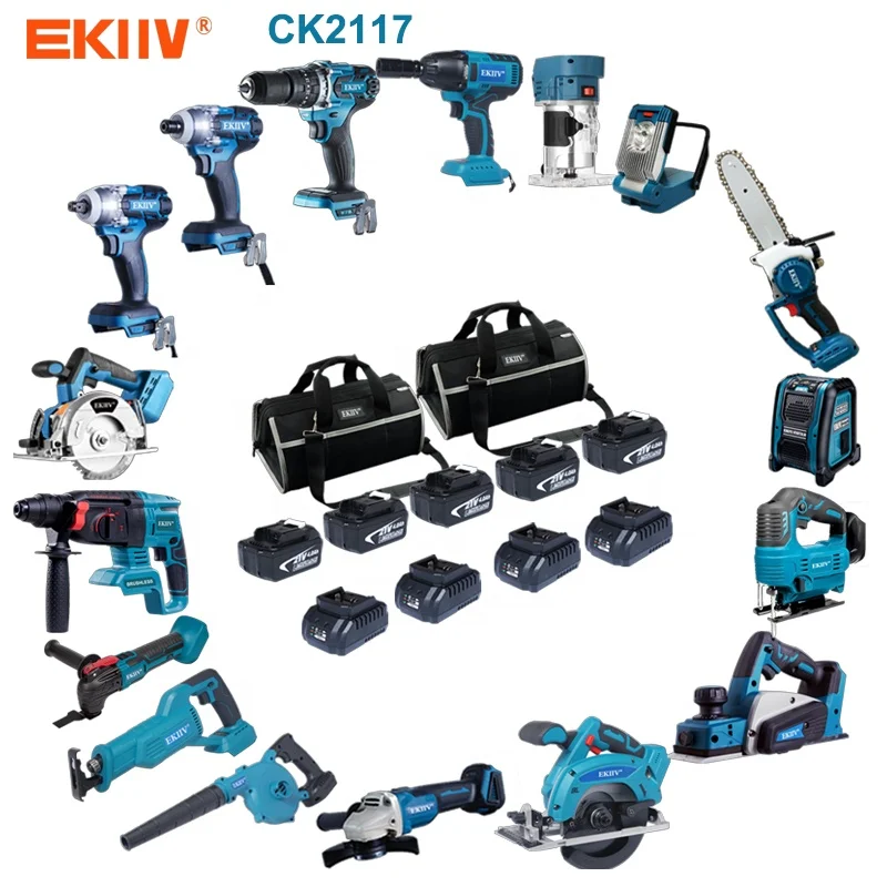 Hardware Electrical Power Combo Kit Cordless Herramientas Drill Machine Set Other Hand Wrench Tool Box Set Tools Kit Tool Sets - Image 5