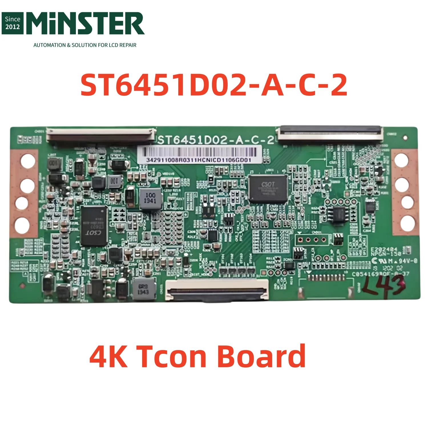 Original New ST6451D02-A-C-2 4K Tcon T-con Board Card Plate for 65 Inch Led Tv Screen Panel Display Repair L65M5-EA Logic Board