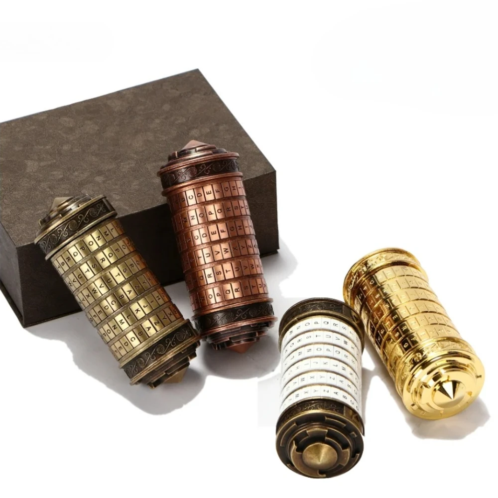 Cerraduras Cryptex de Metal con código Da Vinci, juguetes para regalos de boda, regalo del Día de San Valentín, anillos con letras, accesorios de cámara de Escape con contraseña