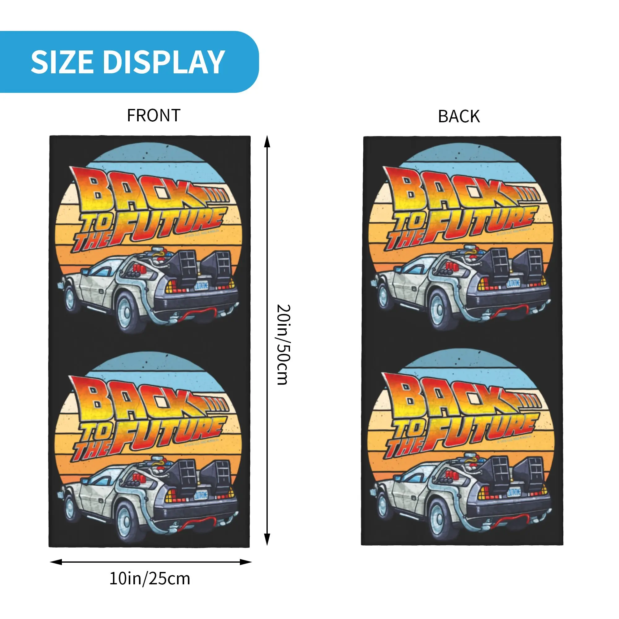 Back To The Future Delorean Car Neck Gaiter Women Men Windproof Winter  Bandana Scarf for Cycling
