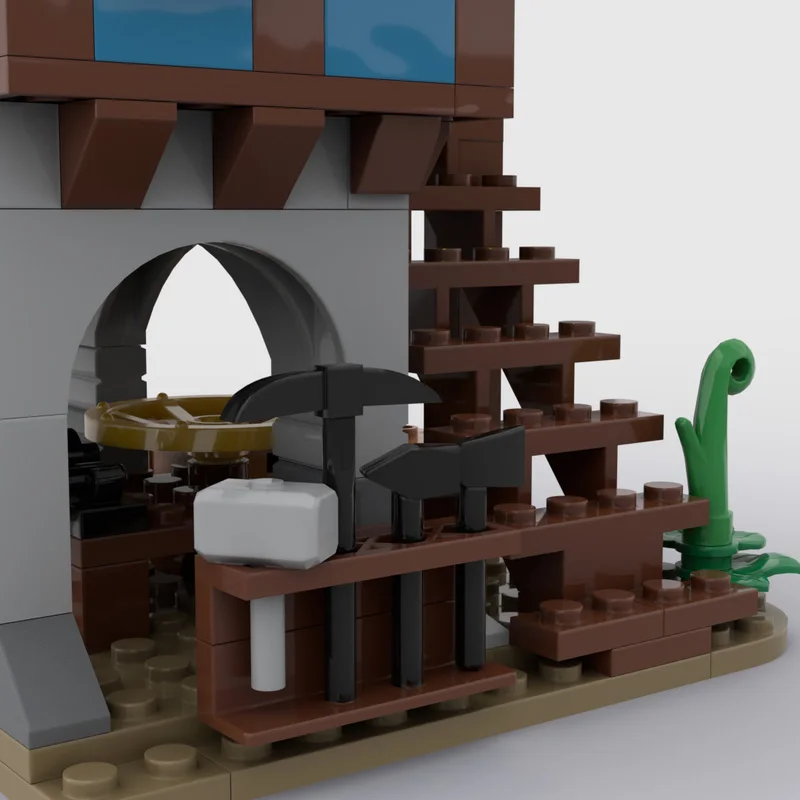 MOC building blocks Toy Blacksmith Model of Medieval Alley 658pcs Creative holiday gift for all architecture lovers