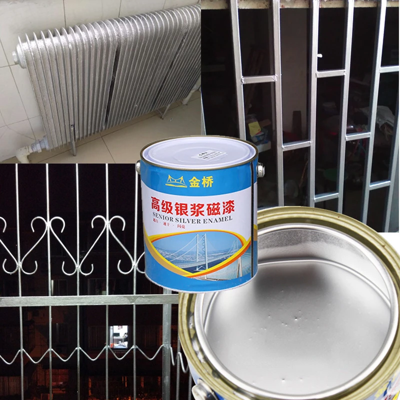 Silver Paint Railing Iron Door Rust and Corrosion Resistant Paint Pipe Sculpture Renovate Material DIY Metal Crafts Coloring