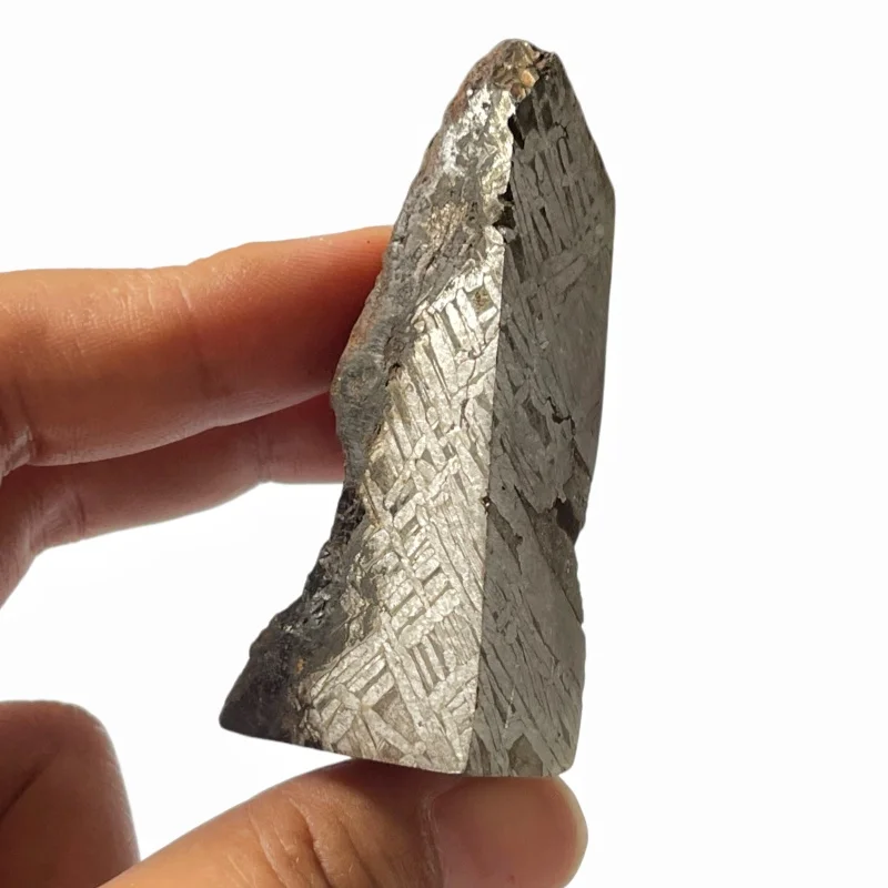 Genuine Muonionalusta Meteorite Slice Distinct Widmanstätten Veins Irregular Space Mineral Specimen for Collectors TC794