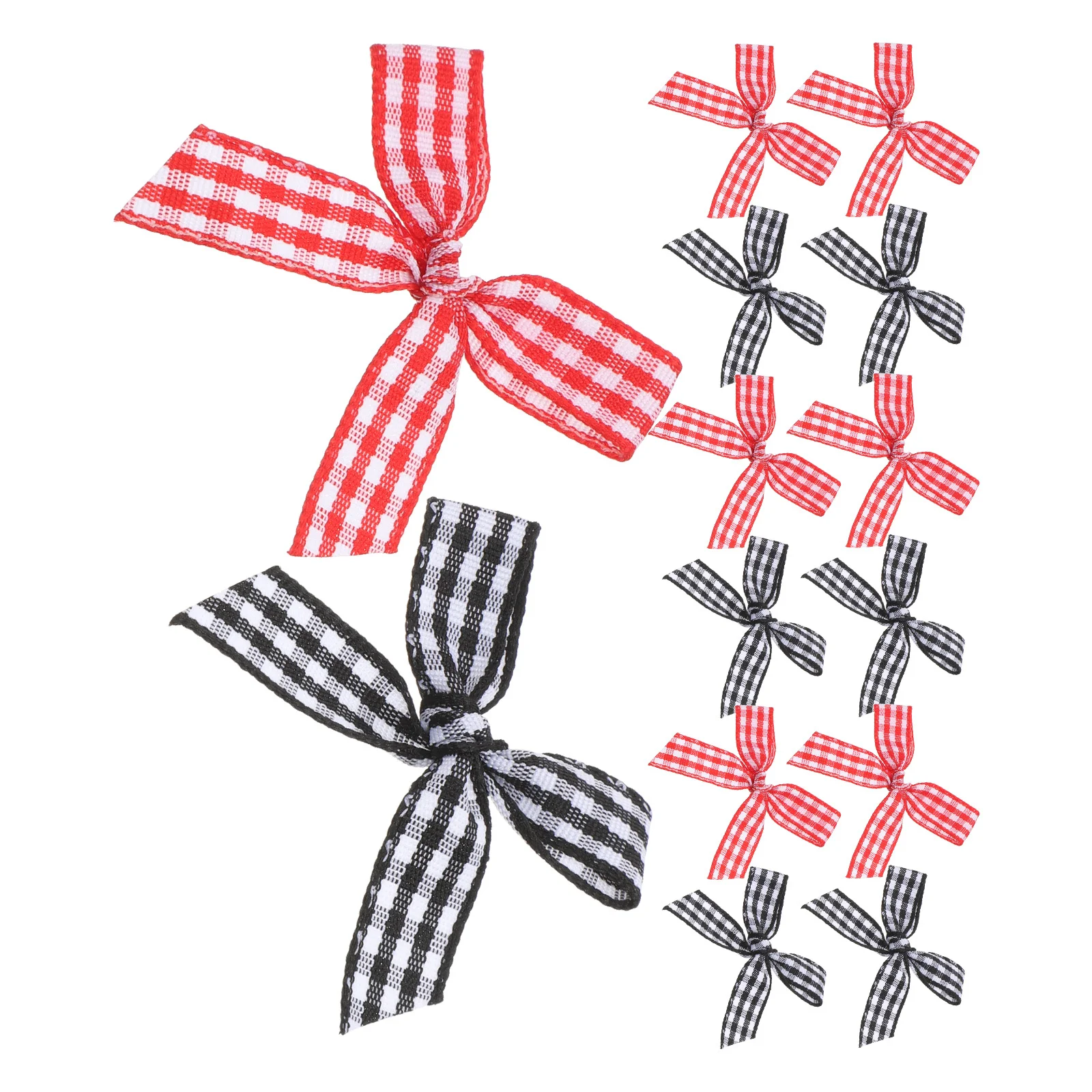 

100pcs Mini Handmade Craft Bows Unique Plaid Design Pre-Tied Small Bowknots For Diy Sewing Scrapbooking Hairpins Wrapping