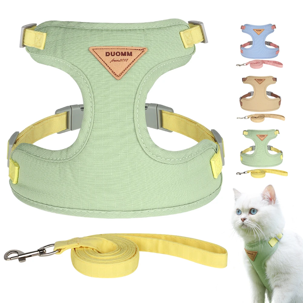 

Mesh Cat Vest Harness and Leash Set Small Dogs Cats Vest 3 Layer Soft Pet Vest Harness Lead Leash Chihuahua Bulldog Pug Pink