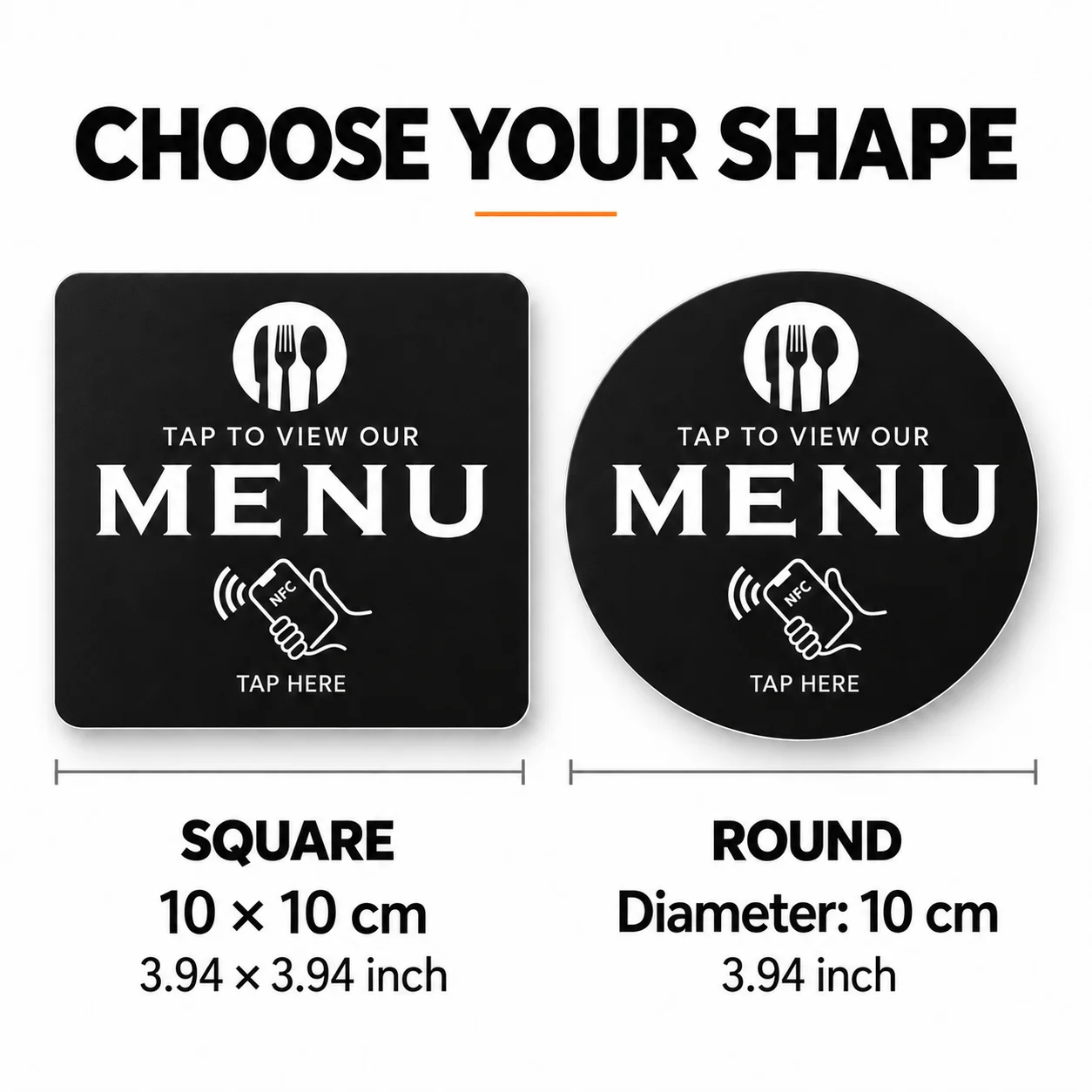 NFC 215 Square Round Programmable Google Review Menu Card 13.56MHz Adhesive PVC Desktop NFC Tag for Restaurants Cafes and Stores
