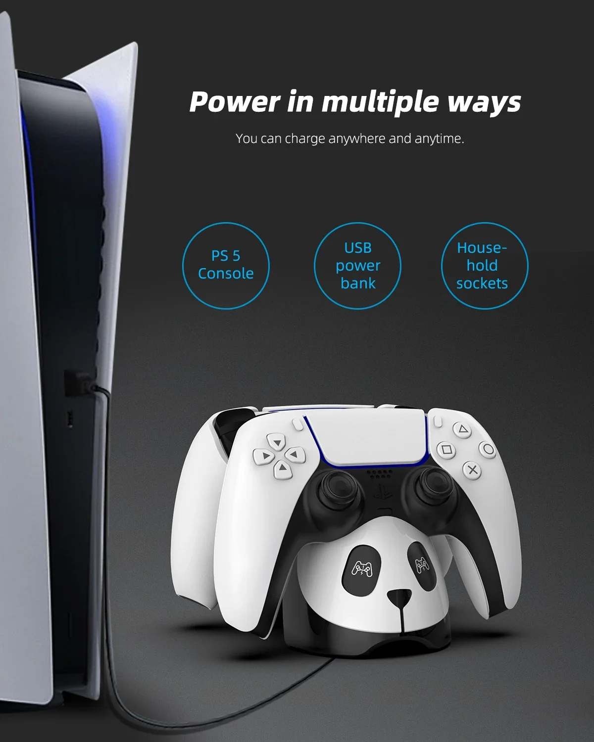 

Зарядное устройство для беспроводного контроллера Sony PlayStation5 Type-C USB, двойная подставка для быстрой зарядки, док-станция для PS5, джойстик, геймпады