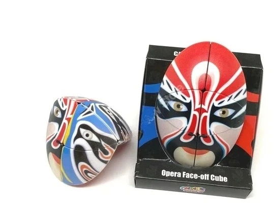 Cubo FACE-OFF dell'Opera cinese GuanYu (maschere rosse, blu, nere, bianche, verdi e gialle, collezione d'arte)